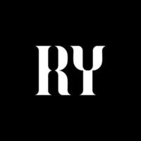 diseño del logotipo de la letra ry ry. letra inicial ry mayúscula monograma logo color blanco. logotipo de ry, diseño de ry. muy, muy vector