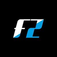 FZ letter logo design on black background. FZ creative initials letter logo concept. fz icon design. FZ white and blue letter icon design on black background. F Z vector