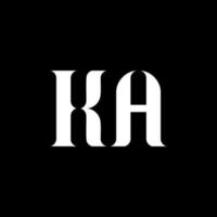 KA K A letter logo design. Initial letter KA uppercase monogram logo white color. KA logo, K A design. KA, K A vector