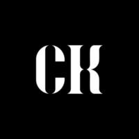 diseño del logotipo de la letra ck ck. letra inicial ck mayúscula monograma logo color blanco. logotipo de ck, diseño de ck. ck, ck vector