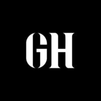 GH G H letter logo design. Initial letter GH uppercase monogram logo white color. GH logo, G H design. GH, G H vector