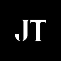 diseño del logotipo de la letra jt jt. letra inicial jt mayúscula monograma logo color blanco. logotipo jt, diseño jt. jt, jt vector
