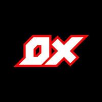diseño de logotipo dx, diseño inicial de letras dx con estilo de ciencia ficción. logotipo dx para juegos, deportes, tecnología, digital, comunidad o negocios. fuente de alfabeto cursiva moderna dx sport. fuentes tipográficas de estilo urbano. vector