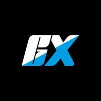 diseño de logotipo de letra gx sobre fondo negro. concepto de logotipo de letra de iniciales creativas gx. diseño de icono gx. gx diseño de icono de letra blanca y azul sobre fondo negro. gx vector