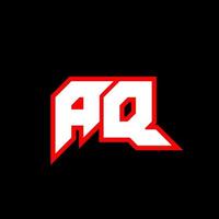 diseño de logotipo de letra aq sobre fondo negro. concepto de logotipo de letra de iniciales creativas aq. diseño de icono aq. aq diseño de icono de letra blanca y roja sobre fondo negro. ac vector