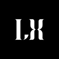 LX L X letter logo design. Initial letter LX uppercase monogram logo white color. LX logo, L X design. LX, L X vector