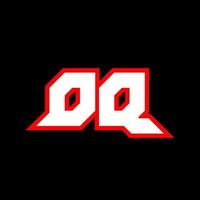 diseño de logotipo dq, diseño inicial de letras dq con estilo de ciencia ficción. logotipo dq para juegos, deportes, tecnología, digital, comunidad o negocios. fuente de alfabeto cursiva moderna dq sport. fuentes tipográficas de estilo urbano. vector