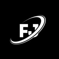 diseño del logotipo de la letra fj fj. letra inicial fj círculo vinculado en mayúsculas logo monograma rojo y azul. logotipo de fj, diseño de fj. fj, fj vector