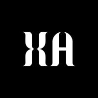 XA X A letter logo design. Initial letter XA linked circle uppercase monogram logo white color. XA logo, X A design. XA, X A vector
