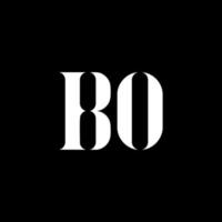 diseño del logotipo de la letra bo bo. letra inicial bo mayúscula monograma logo color blanco. logotipo bo, diseño bo. bo, bo vector