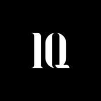 diseño del logotipo de la letra iq iq. letra inicial iq mayúscula monograma logo color blanco. logotipo iq, diseño iq. coeficiente intelectual, coeficiente intelectual vector