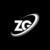 diseño del logotipo de la letra zg zg. letra inicial zg círculo vinculado en mayúsculas logo monograma rojo y azul. logotipo zg, diseño zg. zg, zg vector