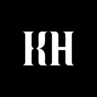 diseño del logotipo de la letra kh kh. letra inicial kh mayúscula monograma logo color blanco. logotipo de kh, diseño de kh. kh, kh vector
