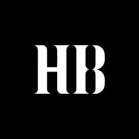 HB H B letter logo design. Initial letter HB uppercase monogram logo white color. HB logo, H B design. HB, H B vector