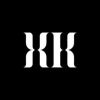 diseño del logotipo de la letra xk xk. letra inicial xk círculo vinculado en mayúsculas logotipo monograma color blanco. logotipo xk, diseño xk. xk, xk vector