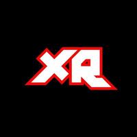 diseño del logotipo xr, diseño inicial de la letra xr con estilo de ciencia ficción. logotipo xr para juegos, deportes, tecnología, digital, comunidad o negocios. xr sport fuente de alfabeto cursiva moderna. fuentes tipográficas de estilo urbano. vector