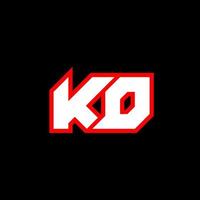 diseño de logotipo kd, diseño inicial de letras kd con estilo de ciencia ficción. logotipo kd para juegos, deportes, tecnología, digital, comunidad o negocios. fuente de alfabeto cursiva moderna kd sport. fuentes tipográficas de estilo urbano. vector