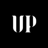 UP U P letter logo design. Initial letter UP linked circle uppercase monogram logo white color. UP logo, U P design. UP, U P vector