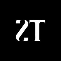 ZT Z T letter logo design. Initial letter ZT uppercase monogram logo white color. ZT logo, Z T design. ZT, Z T vector