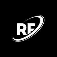 diseño del logotipo de la letra rf rf. letra inicial rf círculo vinculado en mayúsculas logo monograma rojo y azul. logotipo de rf, diseño de rf. radiofrecuencia, radiofrecuencia vector