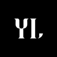 diseño del logotipo de la letra yl yl. letra inicial yl logotipo de monograma en mayúsculas color blanco. logotipo de yl, diseño de yl. yl, yl vector