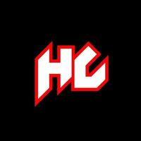 diseño del logotipo hl, diseño inicial de la letra hl con estilo de ciencia ficción. logotipo de hl para juegos, deportes, tecnología, digital, comunidad o negocios. hl sport fuente de alfabeto cursiva moderna. fuentes tipográficas de estilo urbano. vector