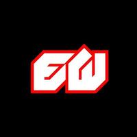 Diseño de logotipo ew, diseño de letra ew inicial con estilo de ciencia ficción. Nuevo logo para juegos, deportes, tecnología, digital, comunidad o negocios. ew sport fuente de alfabeto cursiva moderna. fuentes tipográficas de estilo urbano. vector