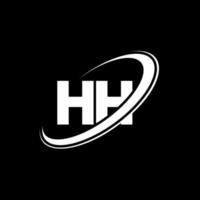 diseño del logotipo de la letra hh hh. letra inicial hh círculo vinculado en mayúsculas logo monograma rojo y azul. logotipo de hh, diseño de hh. eh, eh vector