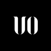 UO U O letter logo design. Initial letter UO linked circle uppercase monogram logo white color. UO logo, U O design. UO, U O vector
