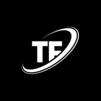 diseño del logotipo de la letra tf tf. letra inicial tf círculo vinculado en mayúsculas logo monograma rojo y azul. logotipo de tf, diseño de tf. tf, tf vector