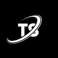 diseño del logotipo de la letra ts ts. letra inicial ts círculo vinculado en mayúsculas logo monograma rojo y azul. logotipo de ts, diseño de ts. t, t vector