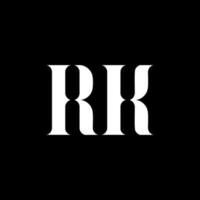 diseño del logotipo de la letra rk rk. letra inicial rk mayúscula monograma logo color blanco. logotipo de rk, diseño de rk. rk, rk vector