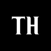TH T H letter logo design. Initial letter TH linked circle uppercase monogram logo white color. TH logo, T H design. TH, T H vector