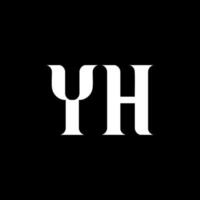 YH Y H letter logo design. Initial letter YH uppercase monogram logo white color. YH logo, Y H design. YH, Y H vector