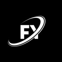 diseño del logotipo de la letra fy fy. letra inicial fy círculo vinculado en mayúsculas logo monograma rojo y azul. logotipo de fy, diseño de fy. fy, fy vector