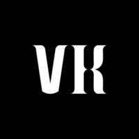 VK V K letter logo design. Initial letter VK linked circle uppercase monogram logo white color. VK logo, V K design. VK, V K vector