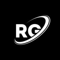 diseño del logotipo de la letra rg rg. letra inicial rg círculo vinculado en mayúsculas logotipo del monograma rojo y azul. logotipo de rg, diseño de rg. rg, rg vector