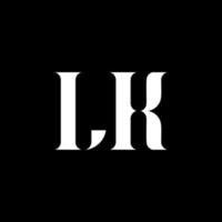 LK L K letter logo design. Initial letter LK uppercase monogram logo white color. LK logo, L K design. LK, L K vector