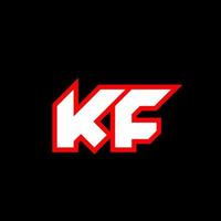 diseño de logotipo kf, diseño inicial de letras kf con estilo de ciencia ficción. logotipo de kf para juegos, deportes, tecnología, digital, comunidad o negocio. fuente de alfabeto cursiva moderna kf sport. fuentes tipográficas de estilo urbano. vector