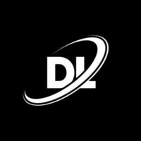 DL D L letter logo design. Initial letter DL linked circle uppercase monogram logo red and blue. DL logo, D L design. dl, d l vector