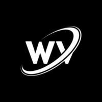 WV Letter Logo Design. Initial letters WV logo icon. Abstract letter WV minimal logo design template. WV letter design vector with black colors. WV logo.