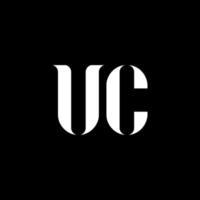 UC U C letter logo design. Initial letter UC linked circle uppercase monogram logo white color. UC logo, U C design. UC, U C vector