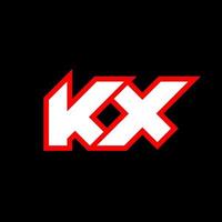 Diseño del logotipo kx, diseño inicial de letras kx con estilo de ciencia ficción. logotipo kx para juegos, deportes, tecnología, digital, comunidad o negocios. fuente de alfabeto cursiva moderna kx sport. fuentes tipográficas de estilo urbano. vector