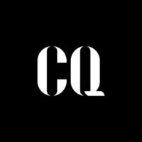 CQ C Q letter logo design. Initial letter CQ uppercase monogram logo white color. CQ logo, C Q design. CQ, C Q vector