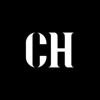 diseño del logotipo de la letra ch ch. letra inicial ch mayúscula monograma logo color blanco. logotipo de ch, diseño de ch. ch, ch vector