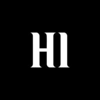 HI H I letter logo design. Initial letter HI uppercase monogram logo white color. HI logo, H I design. HI, H I vector