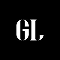 diseño del logotipo de la letra gl gl. letra inicial gl mayúscula monograma logo color blanco. logotipo gl, diseño gl. gl, gl vector