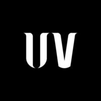 UV U V letter logo design. Initial letter UV linked circle uppercase monogram logo white color. UV logo, U V design. UV, U V vector