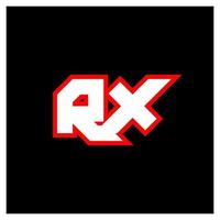 diseño de logotipo rx, diseño inicial de letras rx con estilo de ciencia ficción. logotipo rx para juegos, deportes, tecnología, digital, comunidad o negocios. rx sport fuente de alfabeto cursiva moderna. fuentes tipográficas de estilo urbano. vector