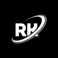 diseño del logotipo de la letra rk rk. letra inicial rk círculo vinculado en mayúsculas logo monograma rojo y azul. logotipo de rk, diseño de rk. rk, rk vector